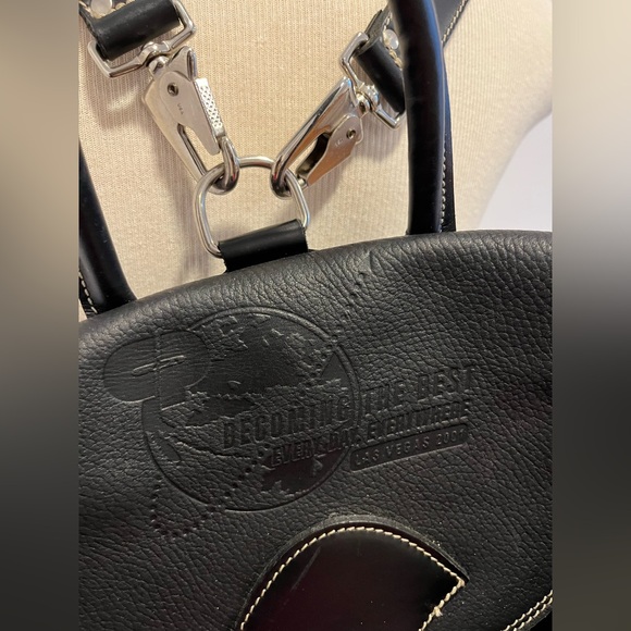 Roots Vintage Papa Alex Black Pebbled Leather Drawstring Knapsack Large Backpack - Picture 4 of 11